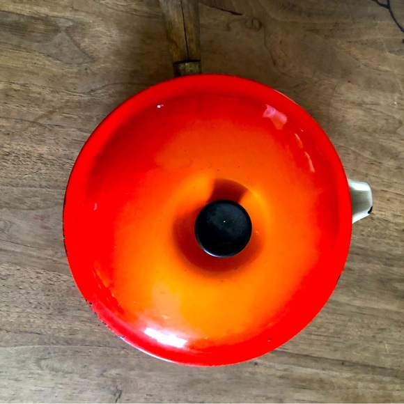 Le Creuset Other - VINTAGE Le Creuset Flame Orange Sauce Pan #20 with Wood Handle Pour Spout France